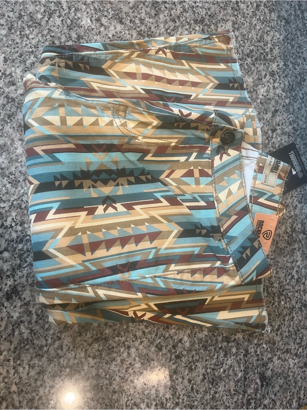 Rock & Roll Teal & Tan Aztec Flare Pants - Picture 12 of 14